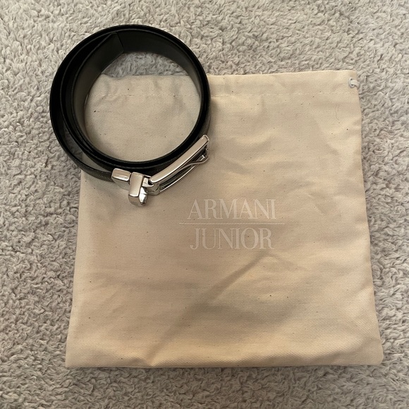 Armani Junior boys black leather belt